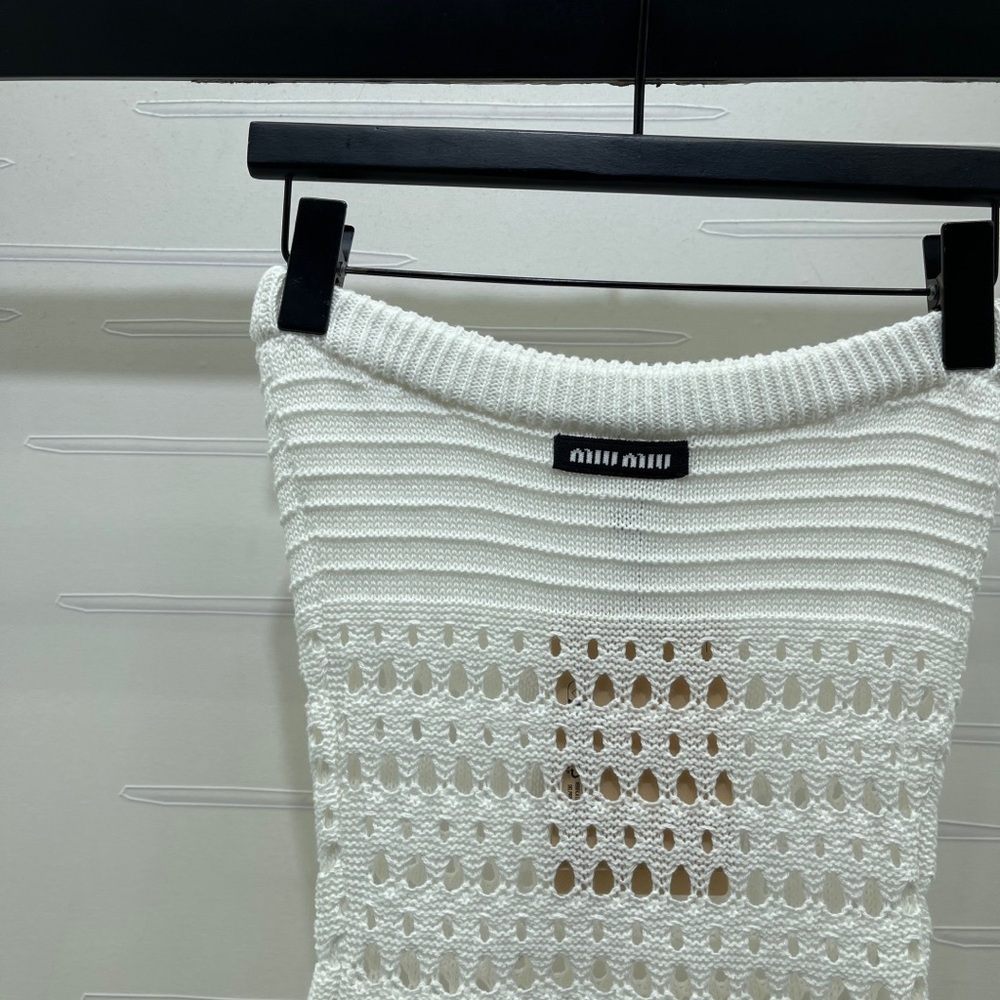 Miu Miu Ivory Crochet Strapless Dress - Picture 3 of 9
